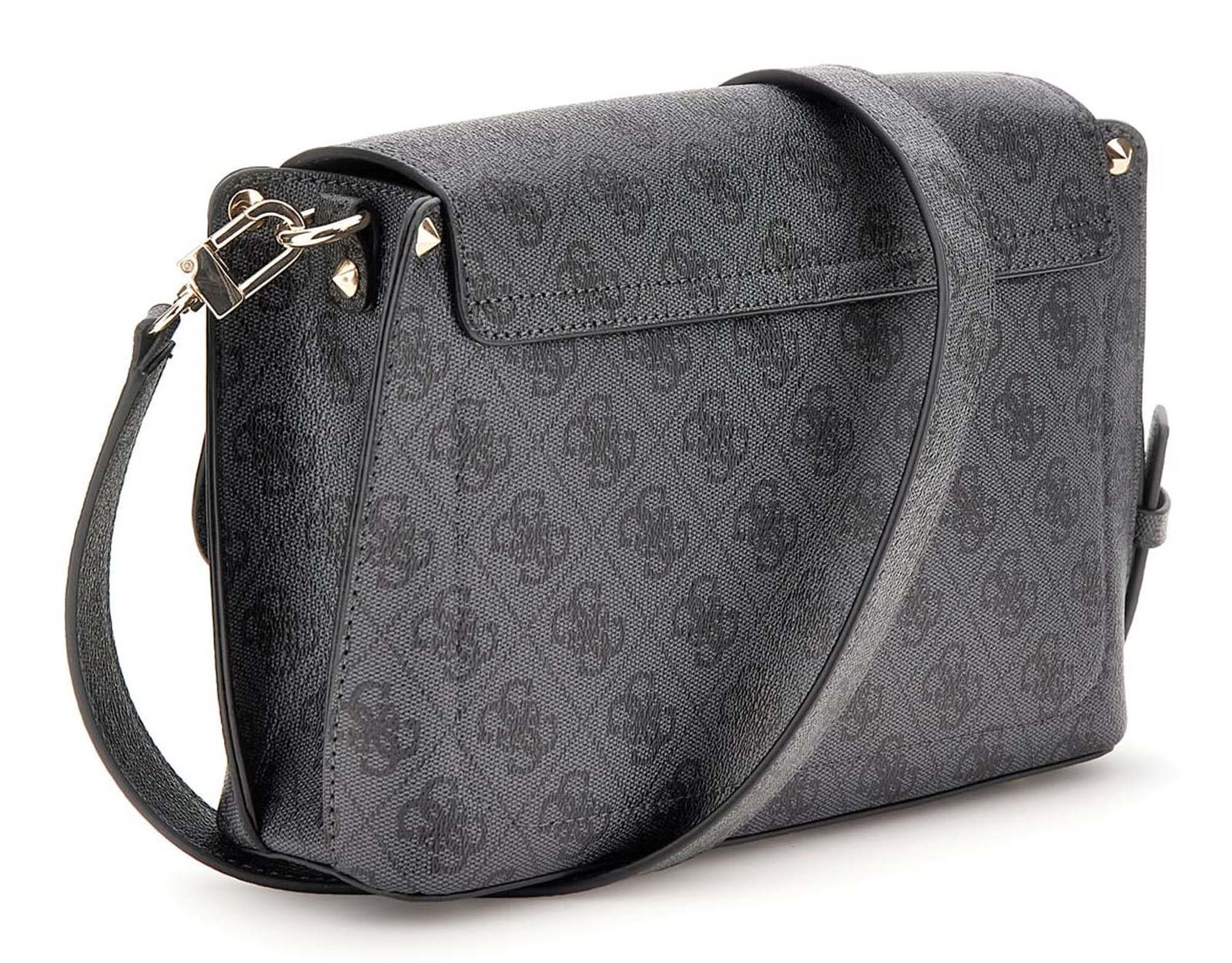 GUESS Meridian II Flap Crossbody Bag Coal Logo GUESS Meridian II Flap Crossbody Bag Coal Logo