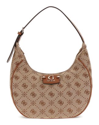 GUESS Neda Hobo Shoulder Bag Latte Logo