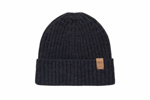 REPLAY Beanie Black Sand