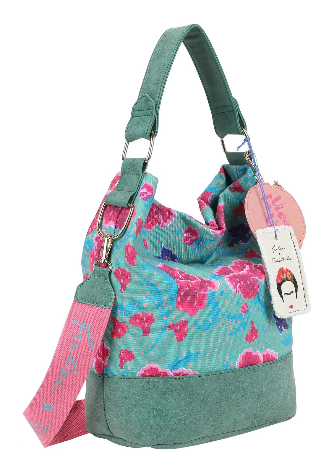 Fritzi aus Preußen Izzy07 Fritzi x Frida Kahlo Limited Canvas Hobo Bag Flower Green Fritzi aus Preußen Izzy07 Fritzi x Frida Kahlo Limited Canvas Hobo Bag Flower Green