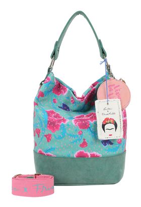 Fritzi aus Preußen Izzy07 Fritzi x Frida Kahlo Limited Canvas Hobo Bag Flower Green