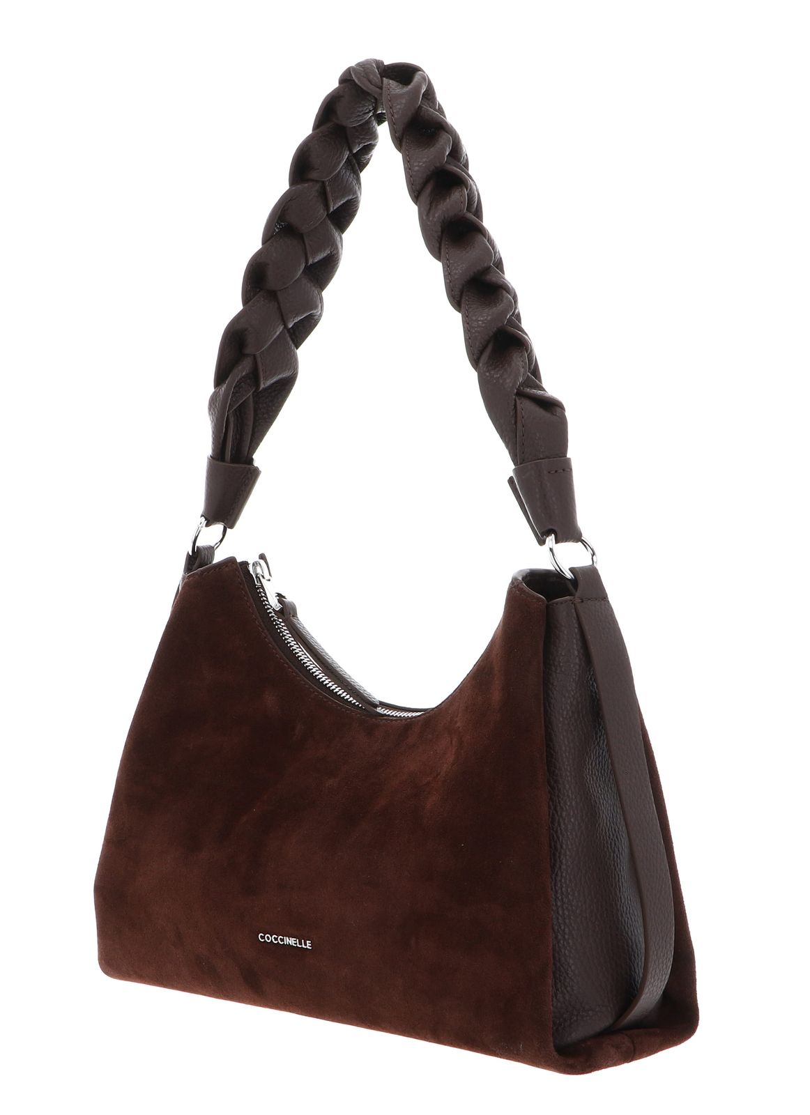 COCCINELLE Suede Bimaterial Shoulderbag Brunette COCCINELLE Suede Bimaterial Shoulderbag Brunette