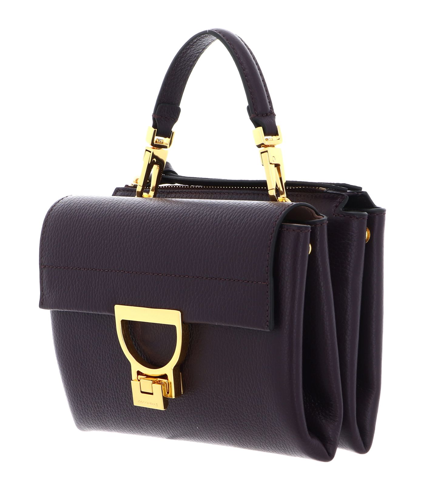 COCCINELLE Arlettis Handbag Grainy Leather Prune COCCINELLE Arlettis Handbag Grainy Leather Prune