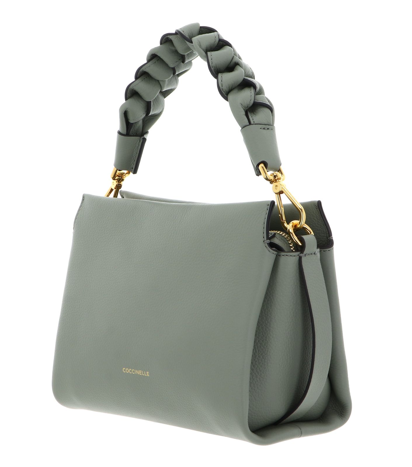 COCCINELLE Boheme Grana Double Crossbody Double Grainy Leather Greenery / Rosette COCCINELLE Boheme Grana Double Crossbody Double Grainy Leather Greenery / Rosette