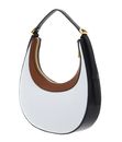 COCCINELLE Whisper Tricolor Shoulder Bag Snow / Cognac / Noir COCCINELLE Whisper Tricolor Shoulder Bag Snow / Cognac / Noir