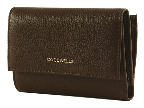 COCCINELLE Metallic Soft Wallet Grainy Leather Brunette