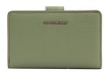 COCCINELLE Metallic Soft Mini Wallet Grained Leather Greenery COCCINELLE Metallic Soft Mini Wallet Grained Leather Greenery