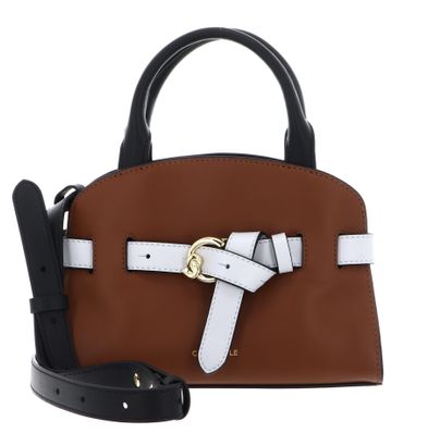 COCCINELLE Sabine Handbag Cognac / Noir / Snow
