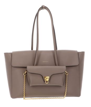 COCCINELLE Double Beat Shopper Warm Taupe