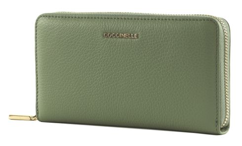 COCCINELLE Metallic Soft Wallet Grained Leather Greenery