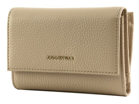 COCCINELLE Metallic Soft Wallet Grainy Leather Rosette