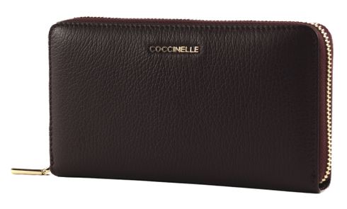 COCCINELLE Metallic Soft Wallet Grained Leather Prune
