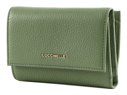 COCCINELLE Metallic Soft Wallet Grainy Leather Greenery