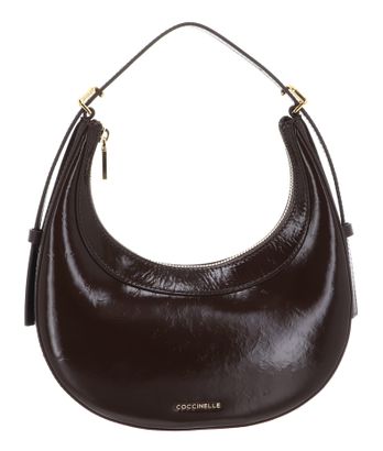 COCCINELLE Whisper Shiny Shiny Leather Mini Bag Brunette