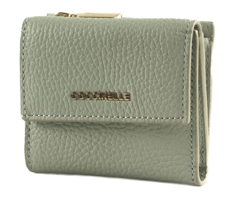 COCCINELLE Metallic Soft Wallet Grained Leather Snow