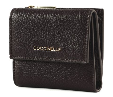 COCCINELLE Metallic Soft Wallet Grained Leather Prune