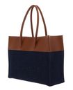 COCCINELLE Myrtha Denim Handbag Blue Denim / Cognac COCCINELLE Myrtha Denim Handbag Blue Denim / Cognac