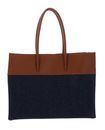 COCCINELLE Myrtha Denim Handbag Blue Denim / Cognac COCCINELLE Myrtha Denim Handbag Blue Denim / Cognac
