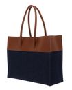COCCINELLE Myrtha Denim Handbag Blue Denim / Cognac COCCINELLE Myrtha Denim Handbag Blue Denim / Cognac