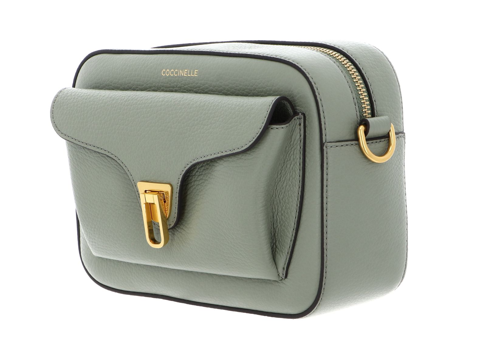 COCCINELLE Beat Soft Ribb Crossbody Bag Grained Leather Greenery COCCINELLE Beat Soft Ribb Crossbody Bag Grained Leather Greenery