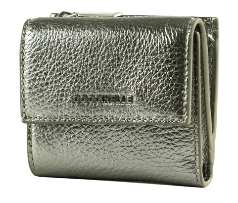 COCCINELLE Metallic Soft Wallet Grained Leather Steel