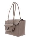 COCCINELLE Double Beat Grained Leather Handbag Warm Taupe COCCINELLE Double Beat Grained Leather Handbag Warm Taupe