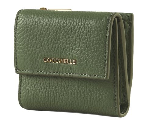 COCCINELLE Metallic Soft Wallet Grained Leather Greenery