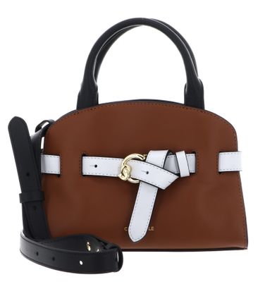 COCCINELLE Sabine Handbag Cognac / Noir / Snow