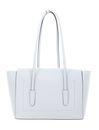 COCCINELLE Double Beat Grained Leather Handbag Snow