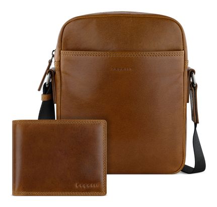bugatti Savona Crossover Bag + Wallet Cognac