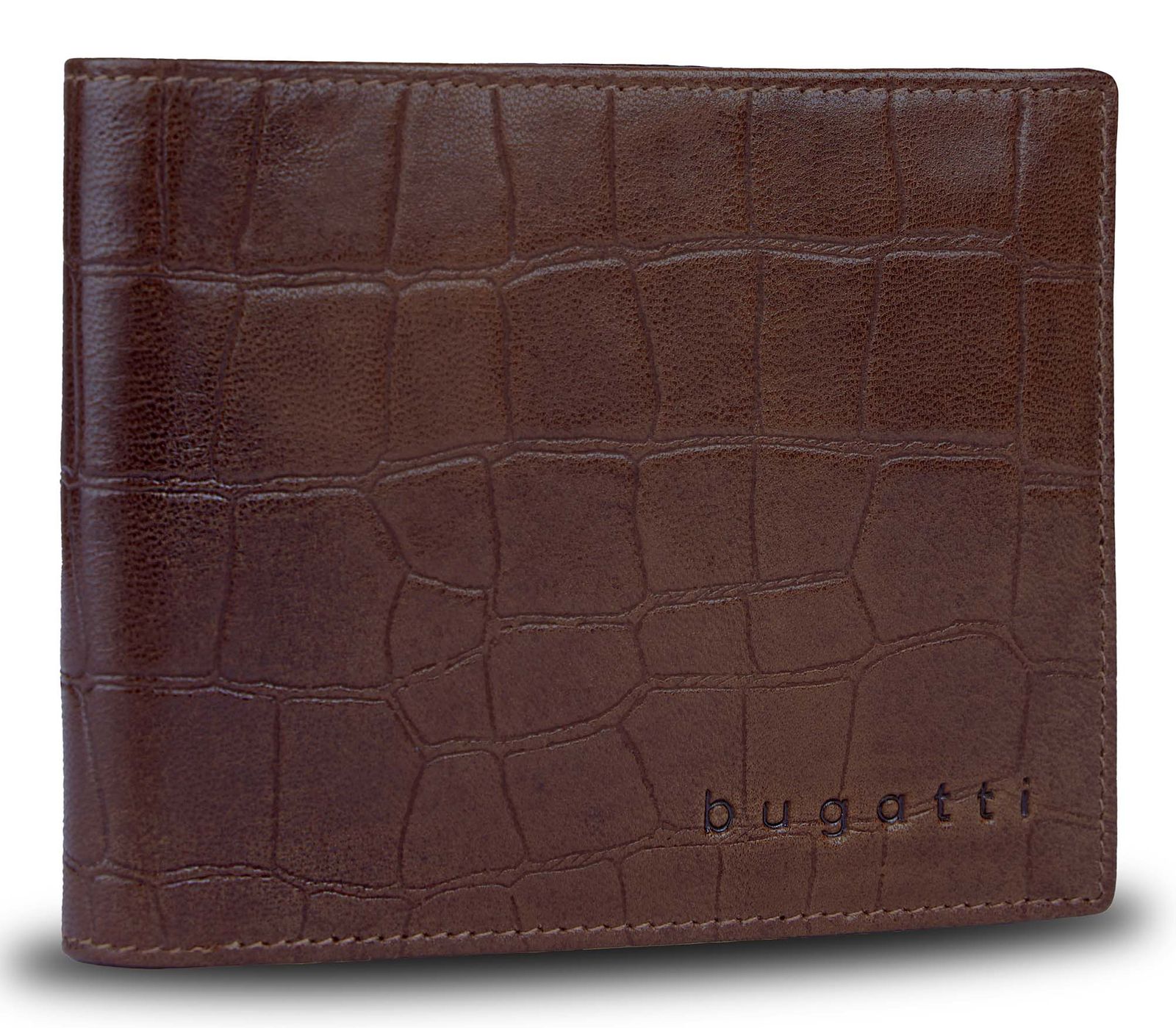 bugatti Lima RFID Wallet With Flap Croco Brown