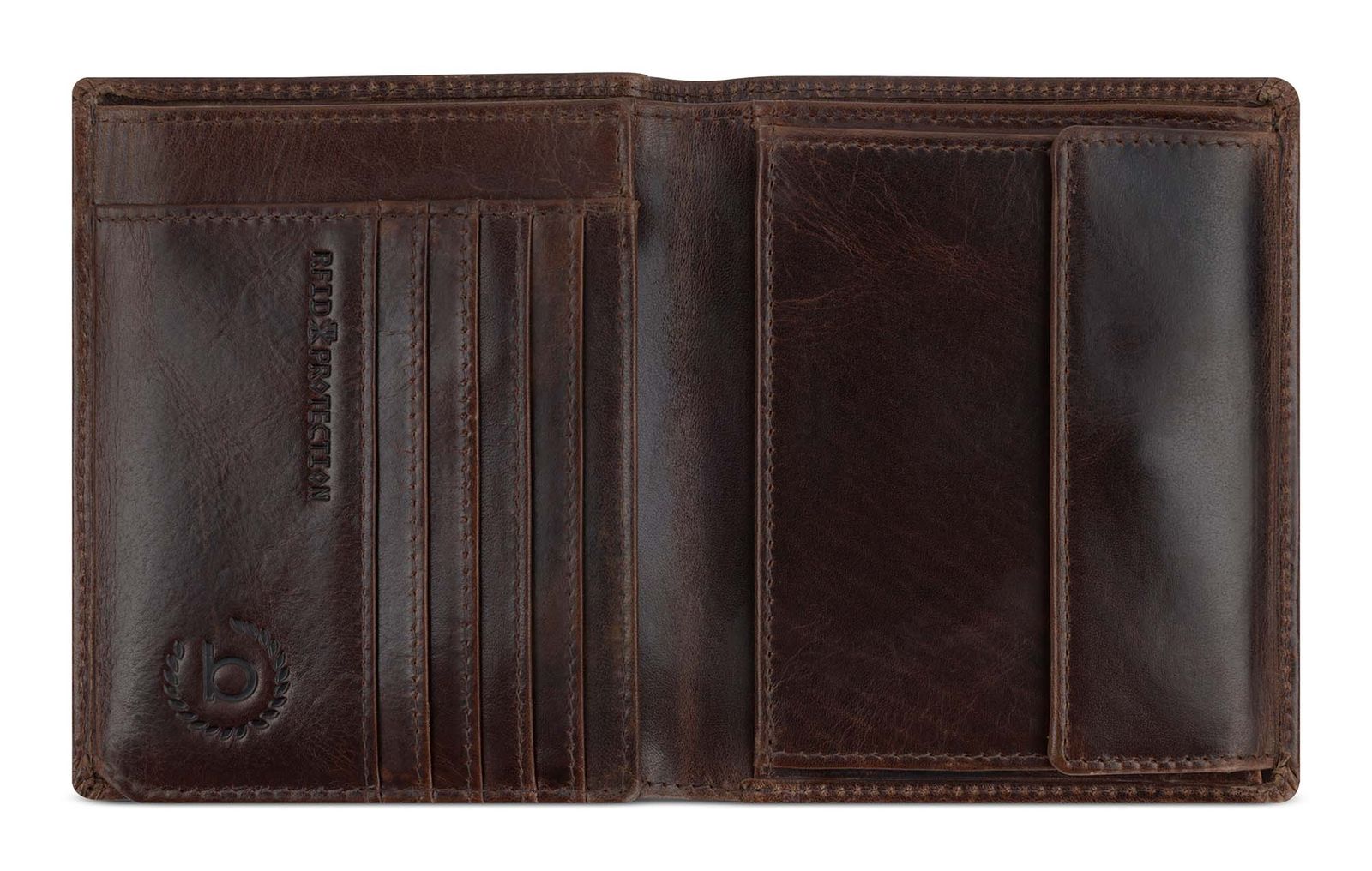 bugatti Romano RFID Wallet With Flap 10CC Brown bugatti Romano RFID Wallet With Flap 10CC Brown