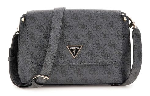 GUESS Meridian II Flap Crossbody Bag Coal Logo