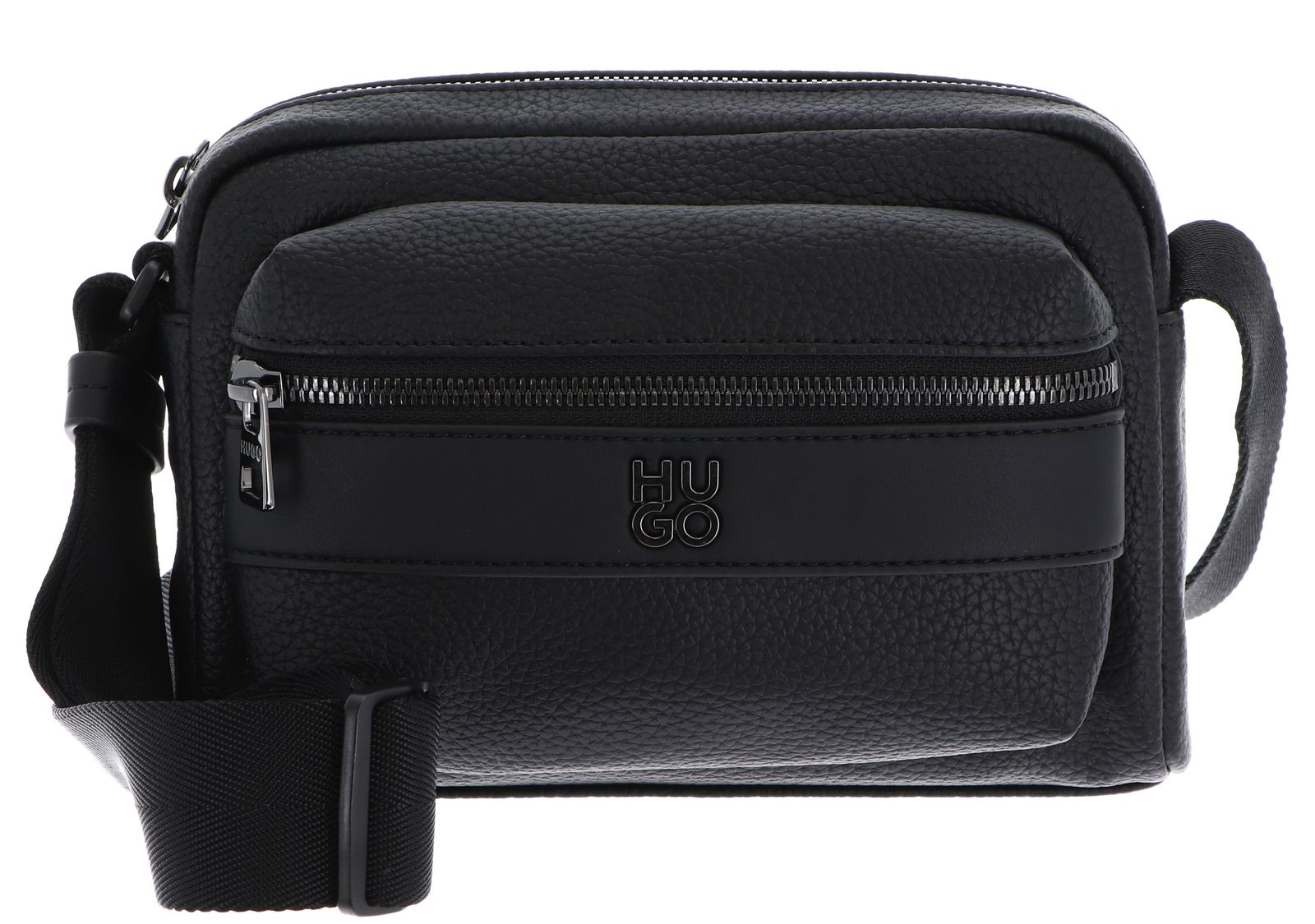 Porte-cartes HUGO Quantic Zip - Cuir Noir, 4 Compartiments + Poche Zippée - Style Et Praticité