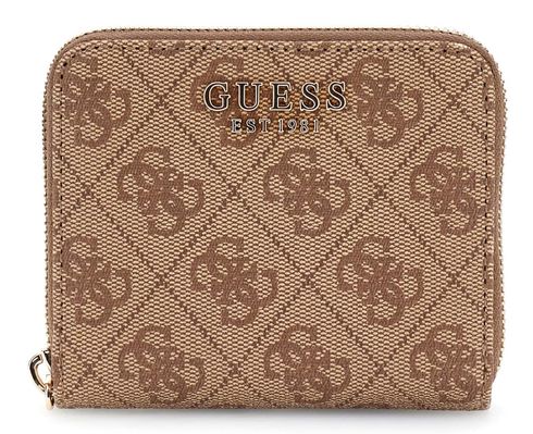 GUESS Laurel II SLG Small Zip Around Wallet Latte Logo