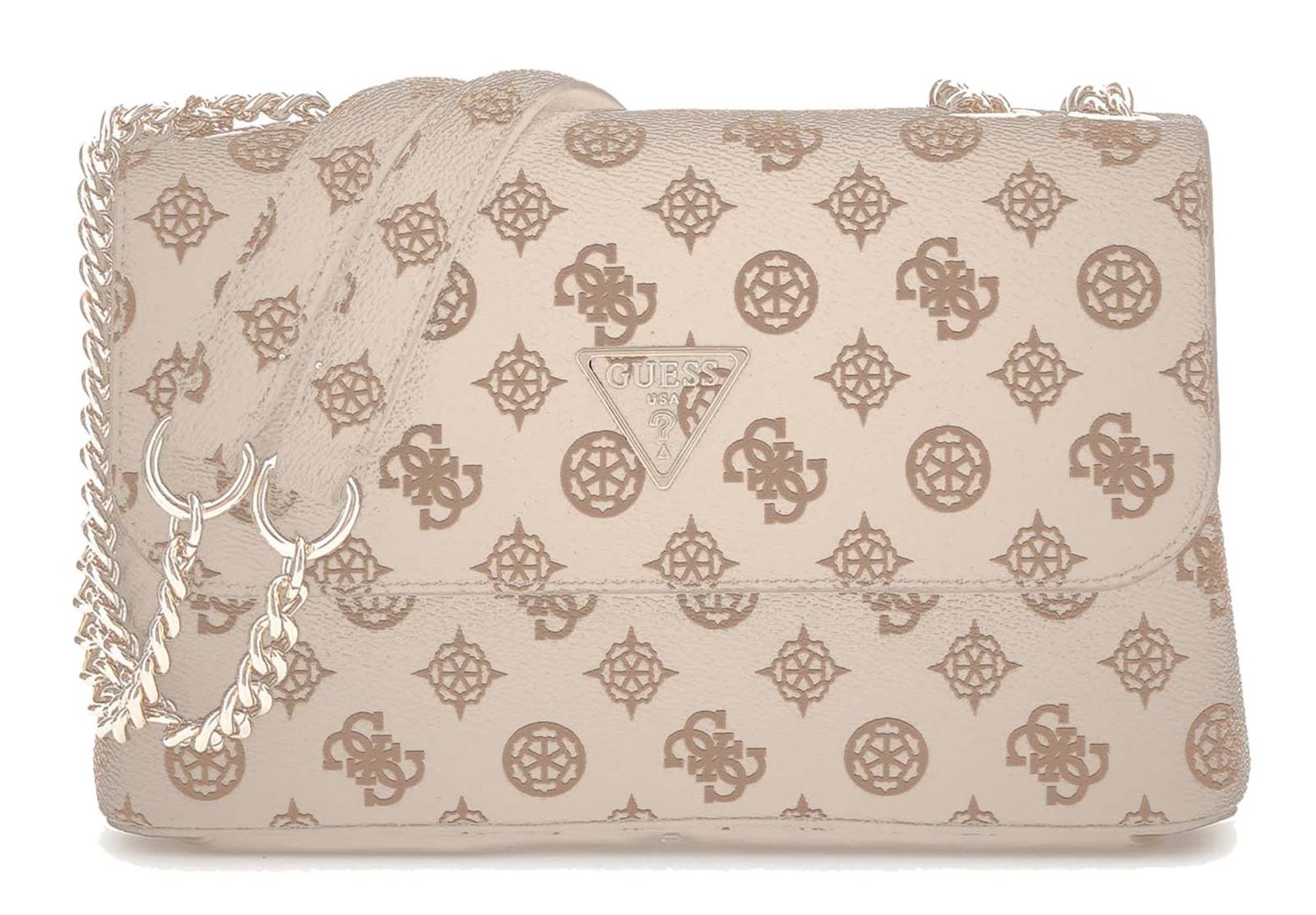 GUESS Daryna II Convertible Xbody Flap Bag Cream Logo GUESS Daryna II Convertible Xbody Flap Bag Cream Logo