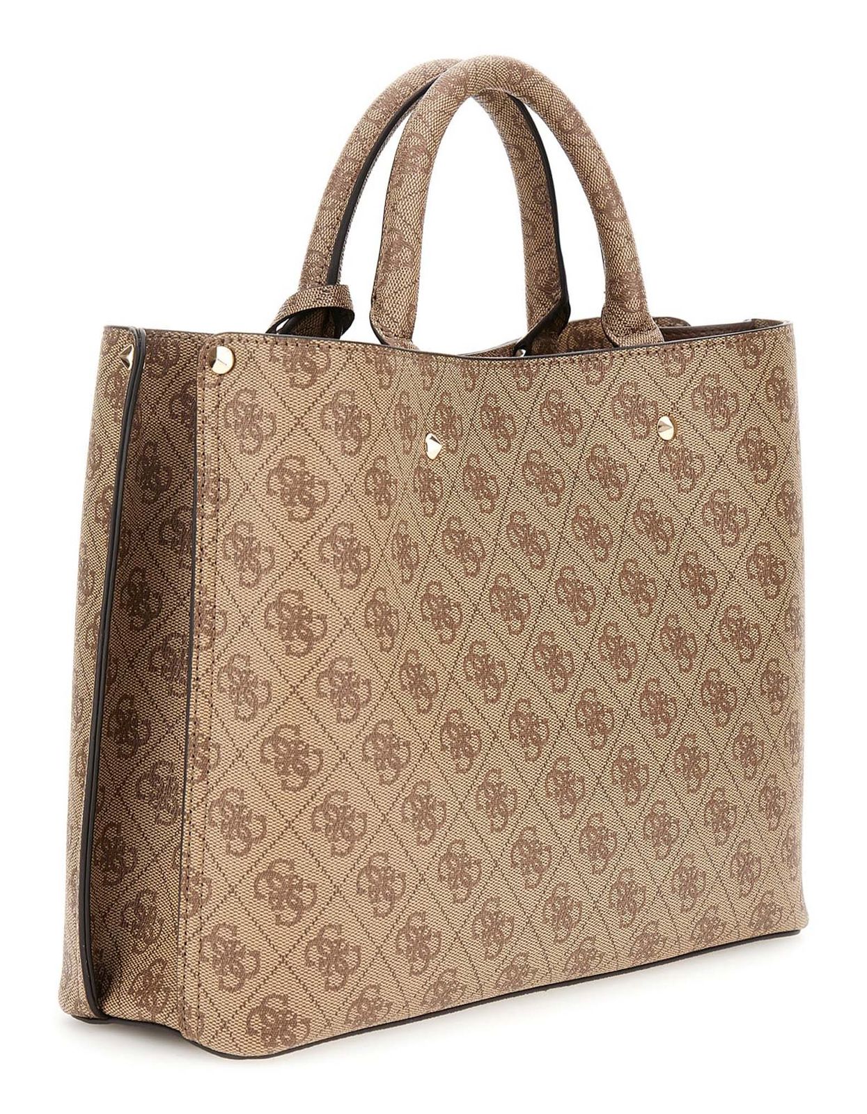GUESS Meridian II Girlfriend Satchel Bag Latte Logo GUESS Meridian II Girlfriend Satchel Bag Latte Logo