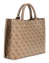 GUESS Meridian II Girlfriend Satchel Bag Latte Logo