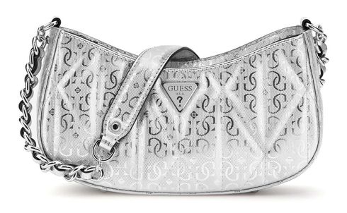 GUESS Aldina Top Zip Shoulder Bag Silver