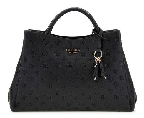 GUESS Phoebe Large Girlfriend Satchel Black Logo