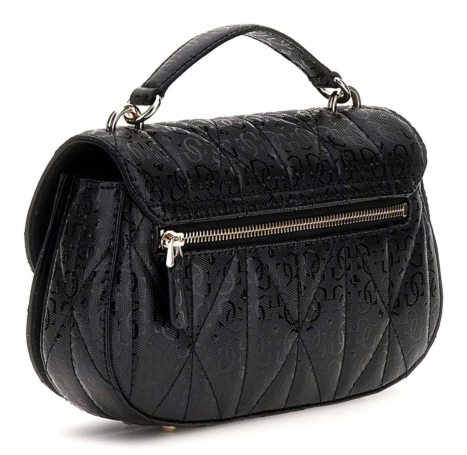 GUESS Aldina Top Handle Flap Crossbody Bag Black GUESS Aldina Top Handle Flap Crossbody Bag Black