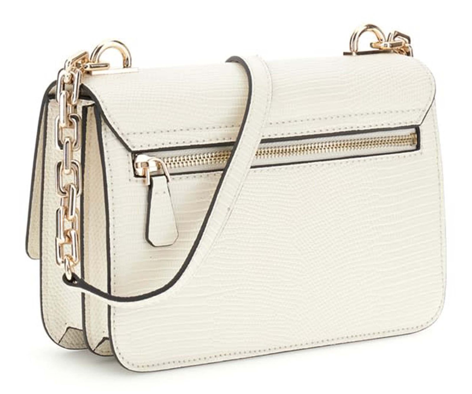 GUESS Salinge Flap Crossbody Bag Cream White GUESS Salinge Flap Crossbody Bag Cream White