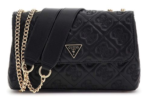 GUESS Adelasia Convertible Xbody Flap Bag Black