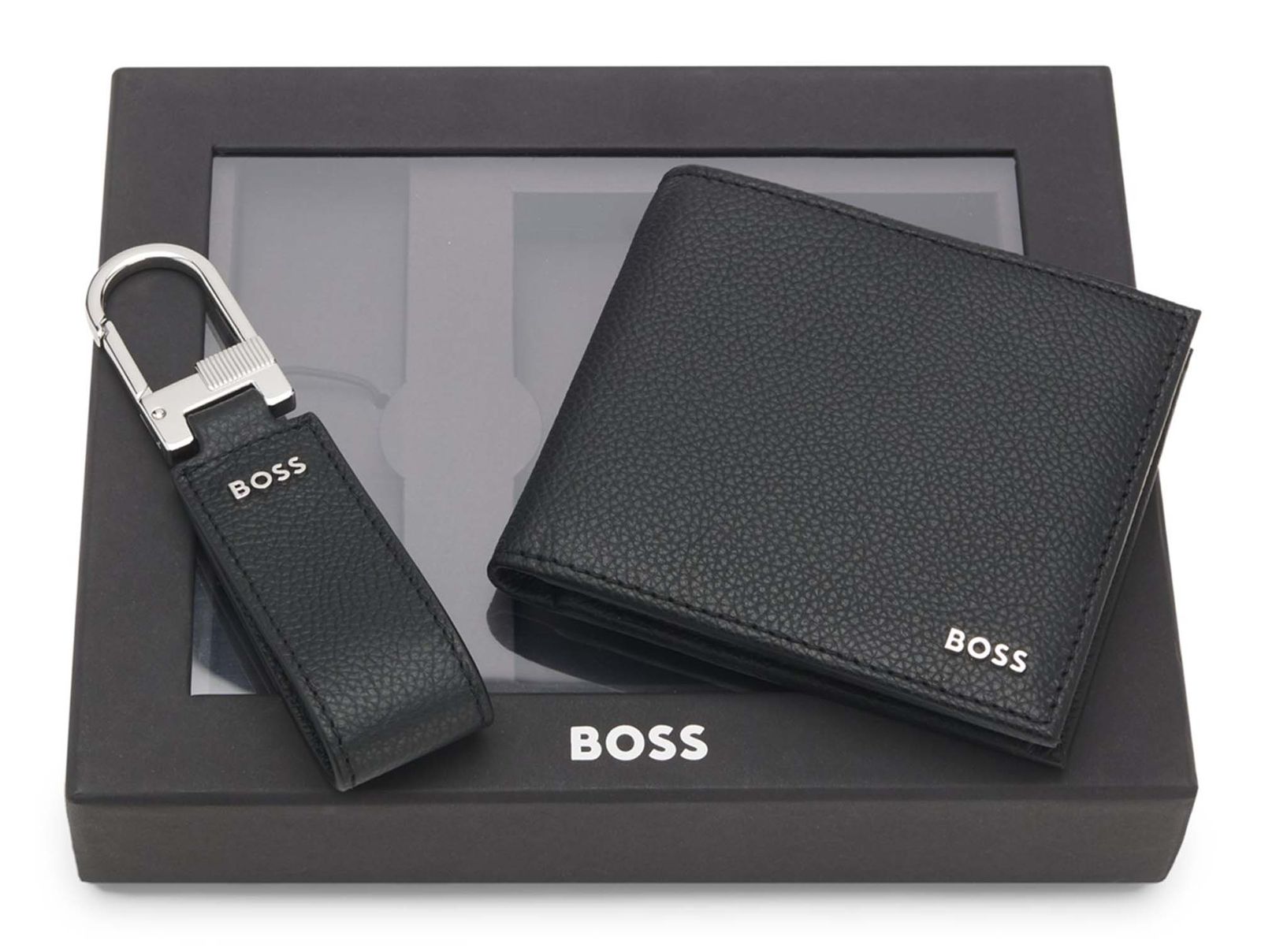 BOSS Gift Set 4 CC Wallet / Keyring Black BOSS Gift Set 4 CC Wallet / Keyring Black