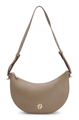 BOSS Beyond Halfmoon Shoulder Bag Open Brown