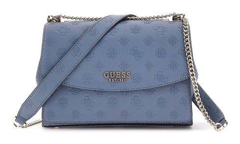 GUESS Phoebe Convertible Xbody Flap Bag Slate Logo