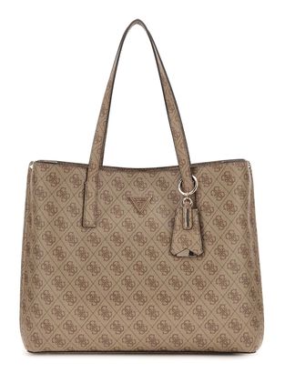 GUESS Meridian II Girlfriend Tote Bag Latte Logo
