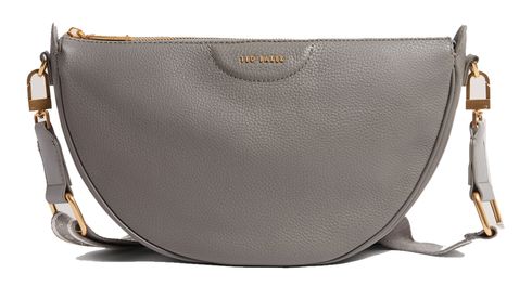 Ted Baker Essina Webbing Leather Half Moon Crossbody Bag Mid - Grey