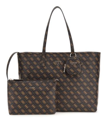 GUESS Power Play II Large Tech Tote Brown Logo