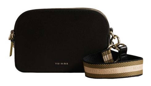 Ted Baker Darcelo Branded Webbing Leather Camera Bag Jet - Black